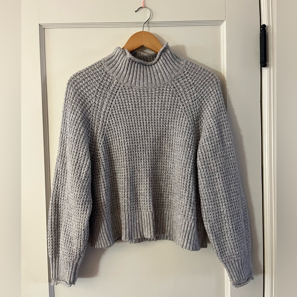 American Eagle cropped Waffle Knit Sweater